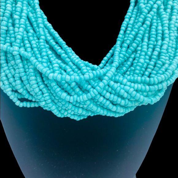 Vntg Naga Seed Bead Necklace Crochet Clasp - Image 3