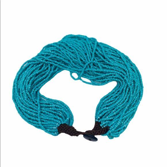 Vntg Naga Seed Bead Necklace Crochet Clasp - Image 4