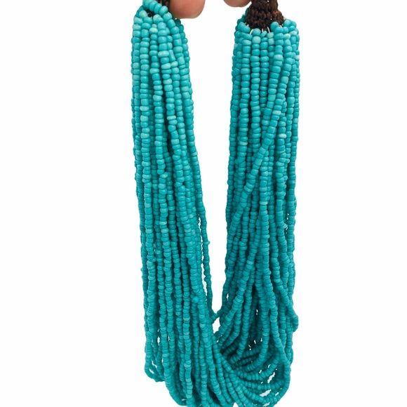 Vntg Naga Seed Bead Necklace Crochet Clasp - Image 5