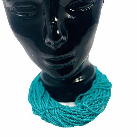 Vntg Naga Seed Bead Necklace Crochet Clasp - Image 7