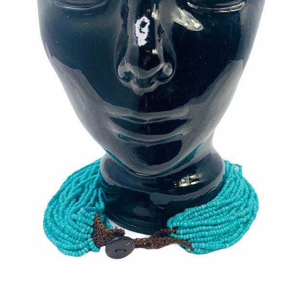 Vntg Naga Seed Bead Necklace Crochet Clasp - Image 8