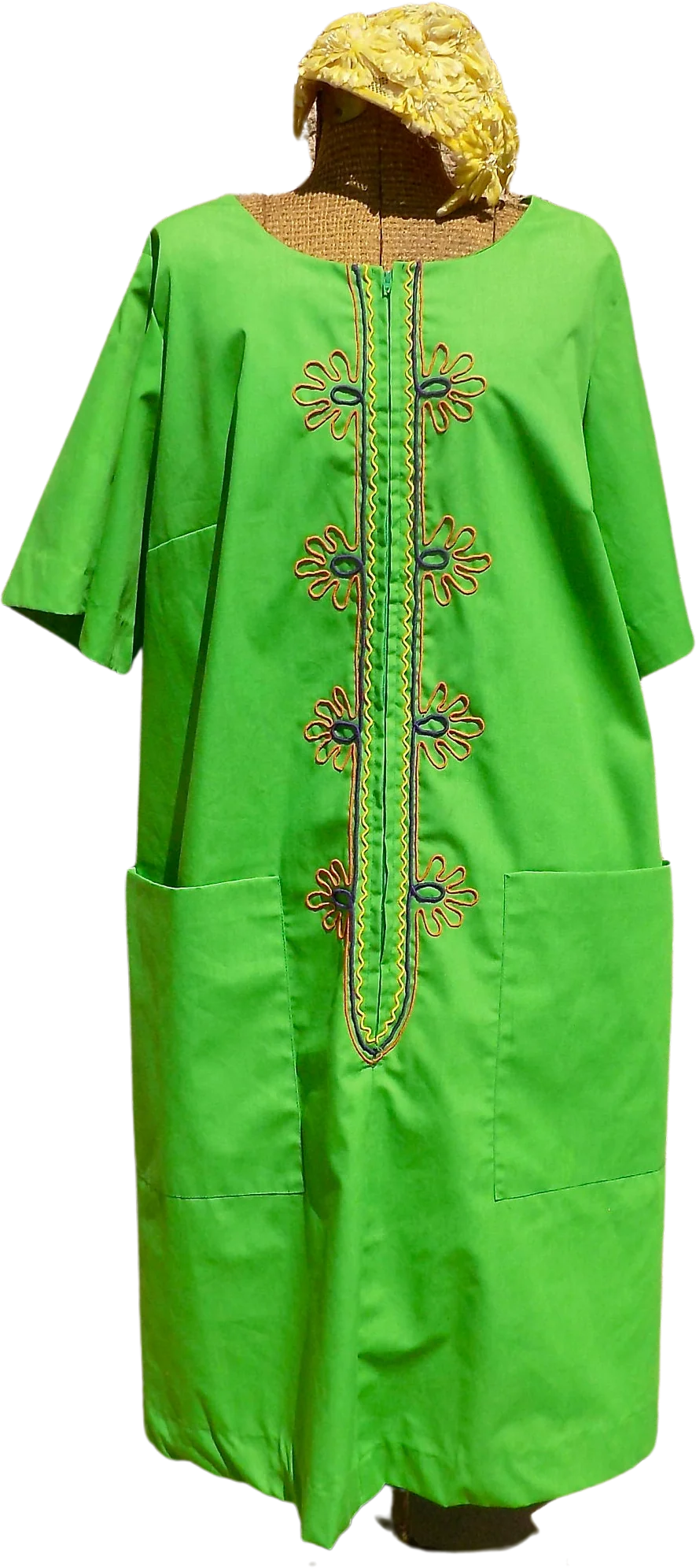Volup 1966 Green Groovy Shift Dress by Peggy Lou of California