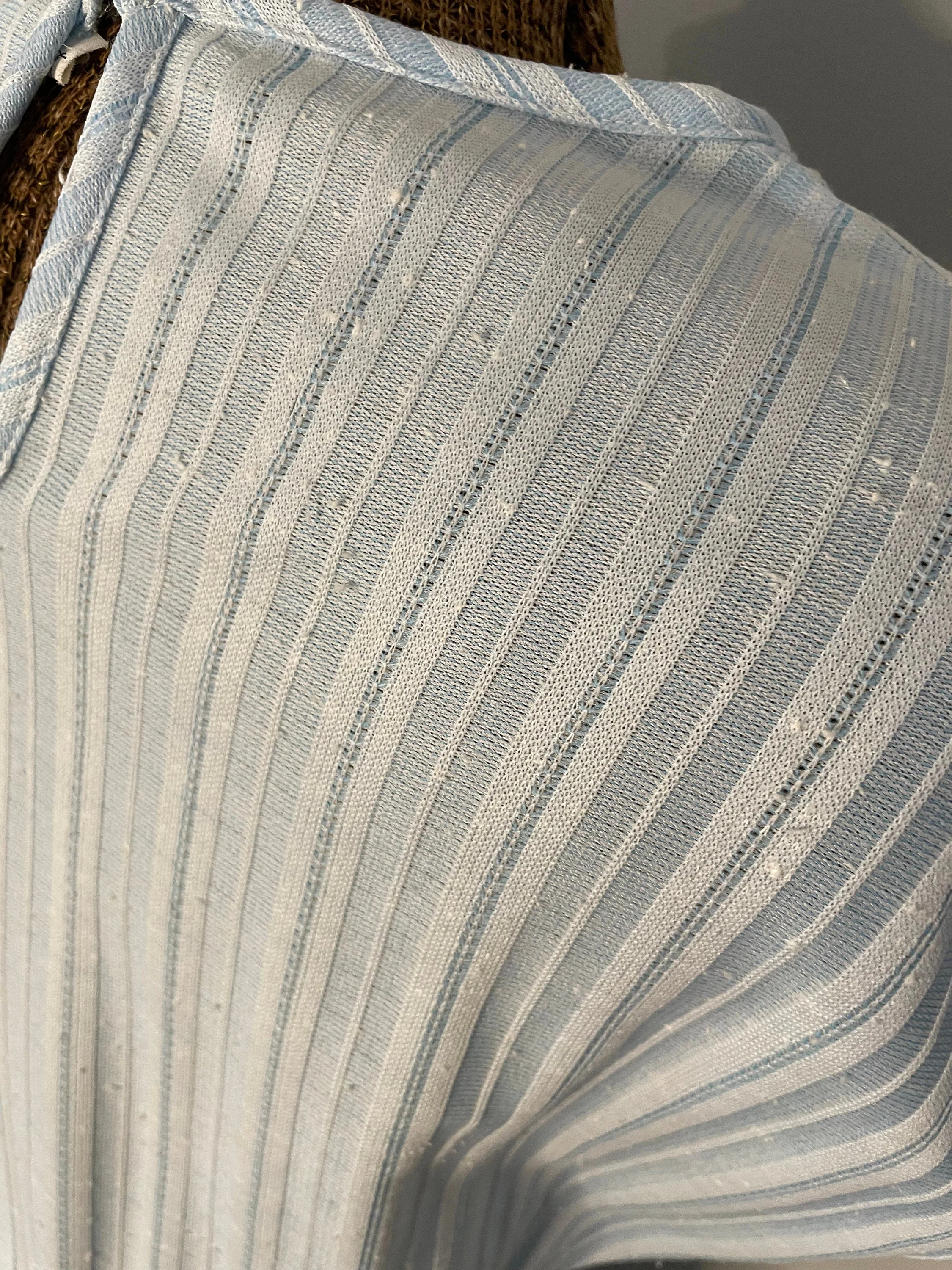 Volup Mid 60s/early 70s Blue and White Striped Summer Dress - Image 6