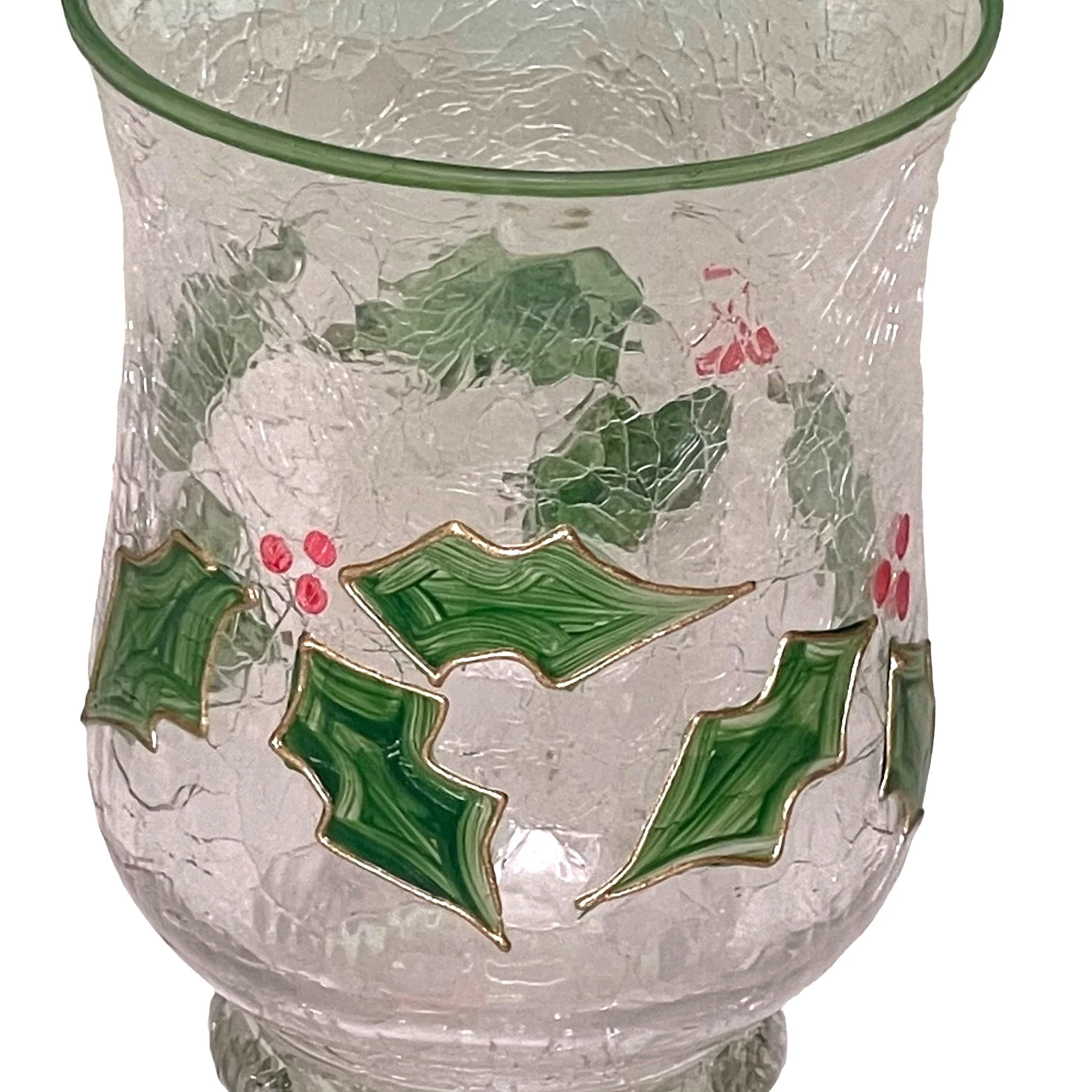 Votive Candle Holder Hand Painted Crackle Glass By Creations - Image 5