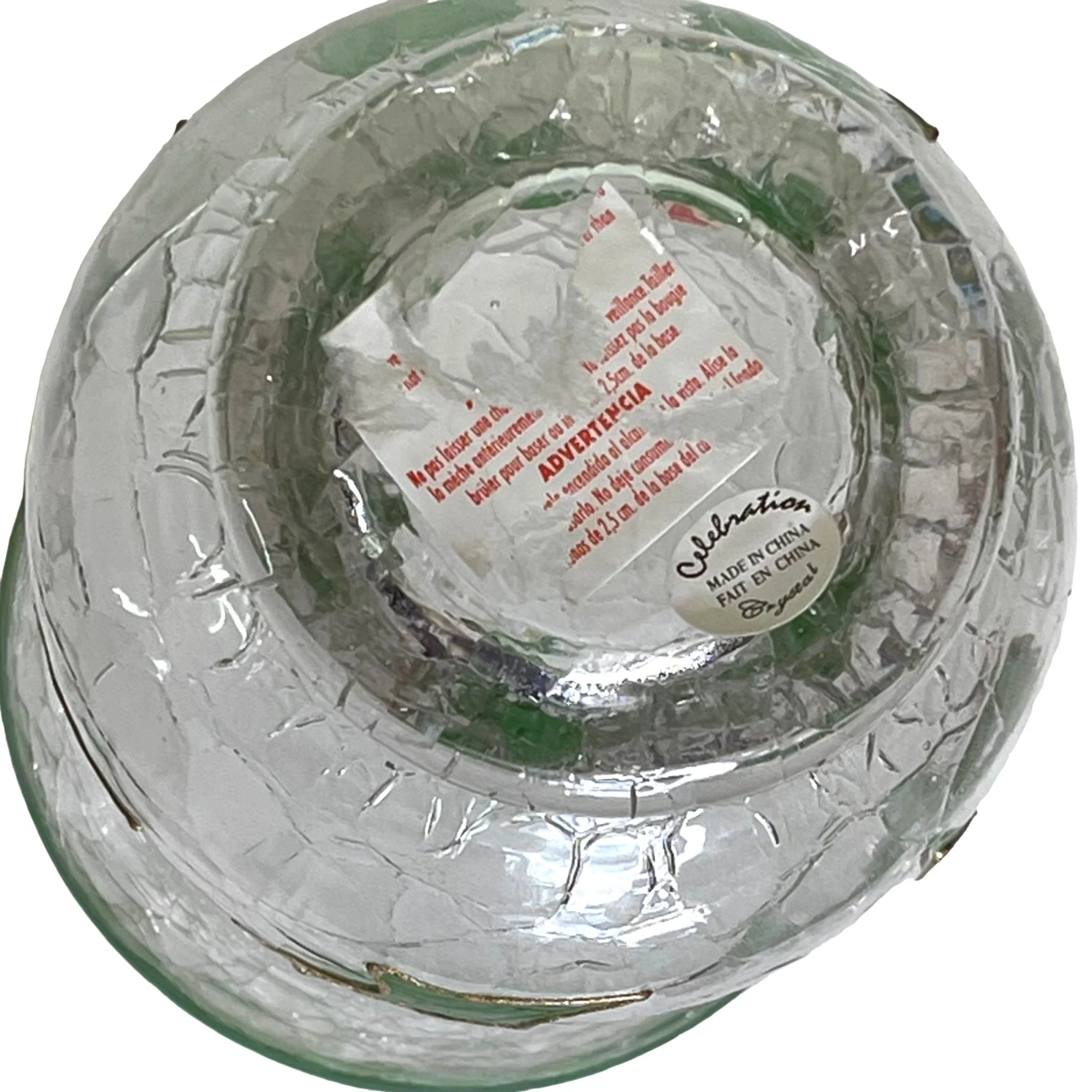 Votive Candle Holder Hand Painted Crackle Glass By Creations - Image 7
