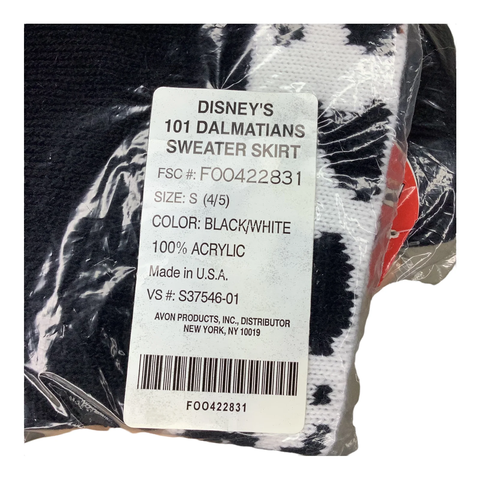 Vtg 101 Dalmatians Skirt Girls S 4/5 Lightweight Knit 90s Disney Deadstock Usa by Disney - Image 4