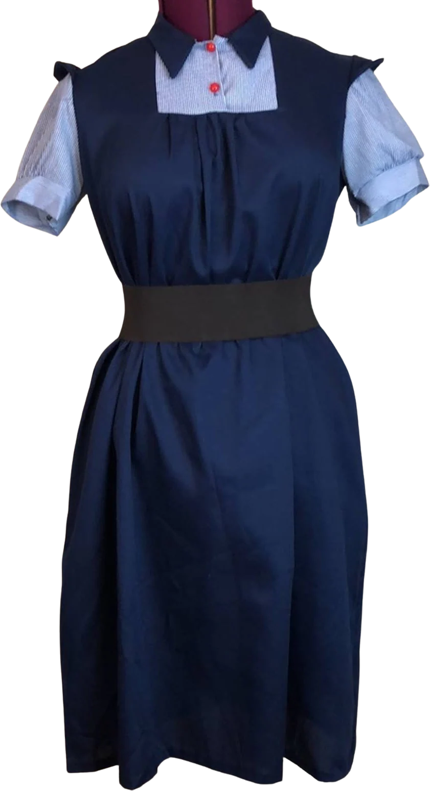 Vtg 70s 80s Uniform Teacher Dress Maid