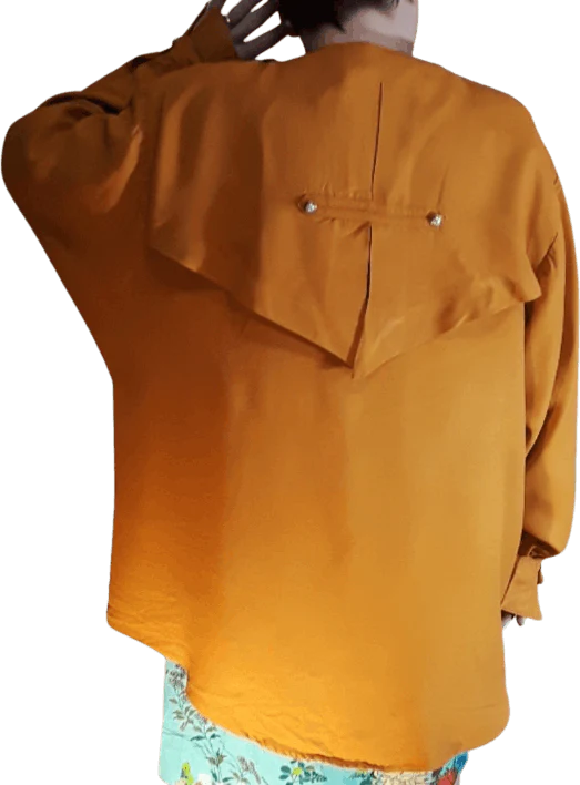 80's Orange Buttoned Tunic Blouse by Christie Of California - Image 2