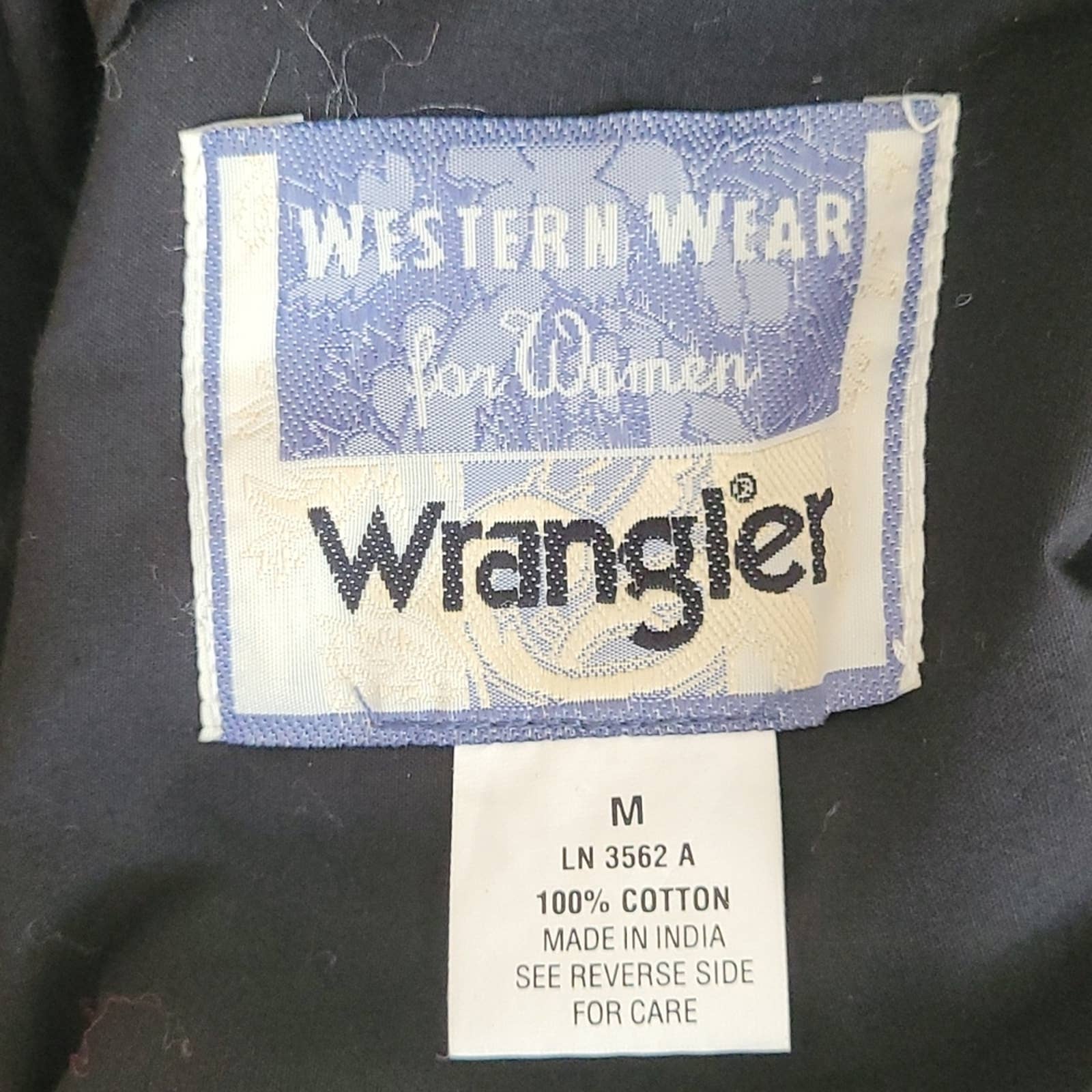 Vtg Black Button Down Shirt W Red Print M by Wrangler - Image 6