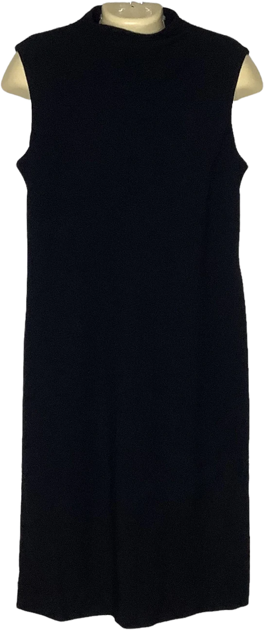 Vtg Dress 90s Black Wool Blend Sheath Sleeveless Academia 14 by Lauren Ralph Lauren