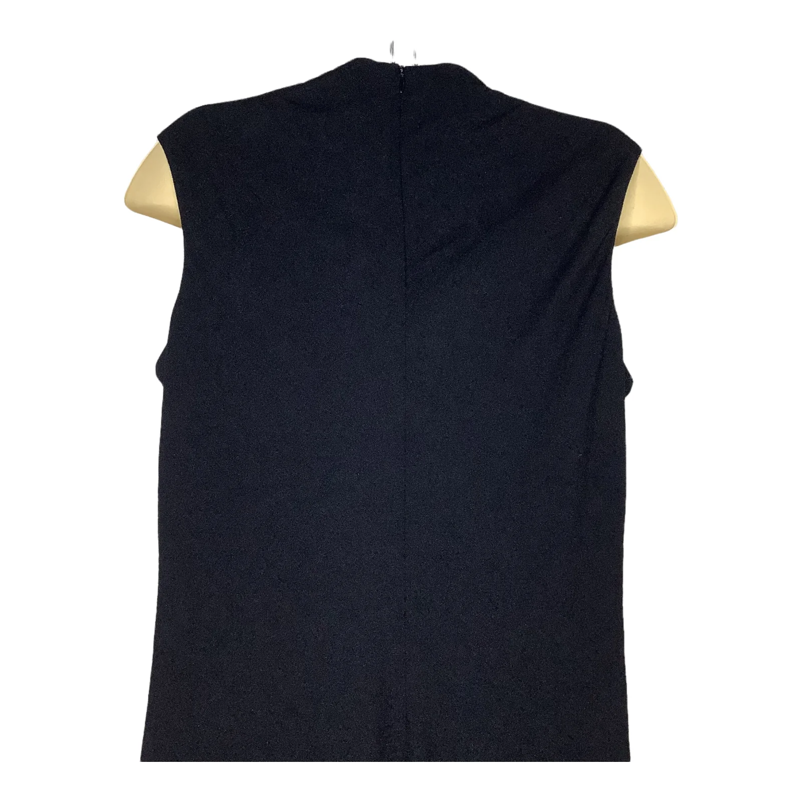 Vtg Dress 90s Black Wool Blend Sheath Sleeveless Academia 14 by Lauren Ralph Lauren - Image 5