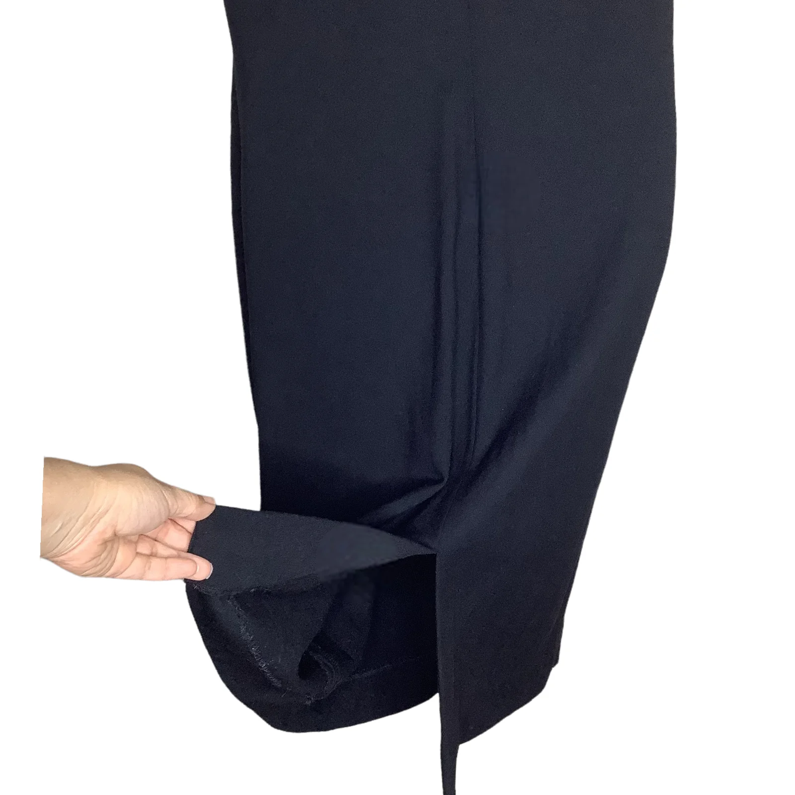 Vtg Dress 90s Black Wool Blend Sheath Sleeveless Academia 14 by Lauren Ralph Lauren - Image 7