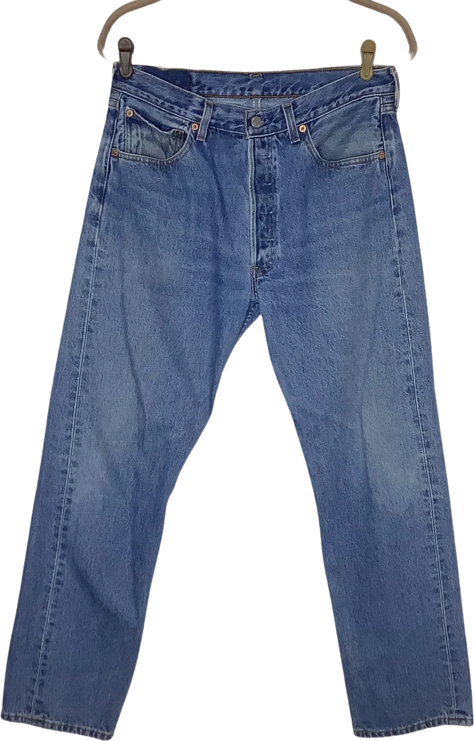 Vtg Jeans 90s Red Batwing Tag Grunge Medium Wash Straight Leg 32x29 by Levi's