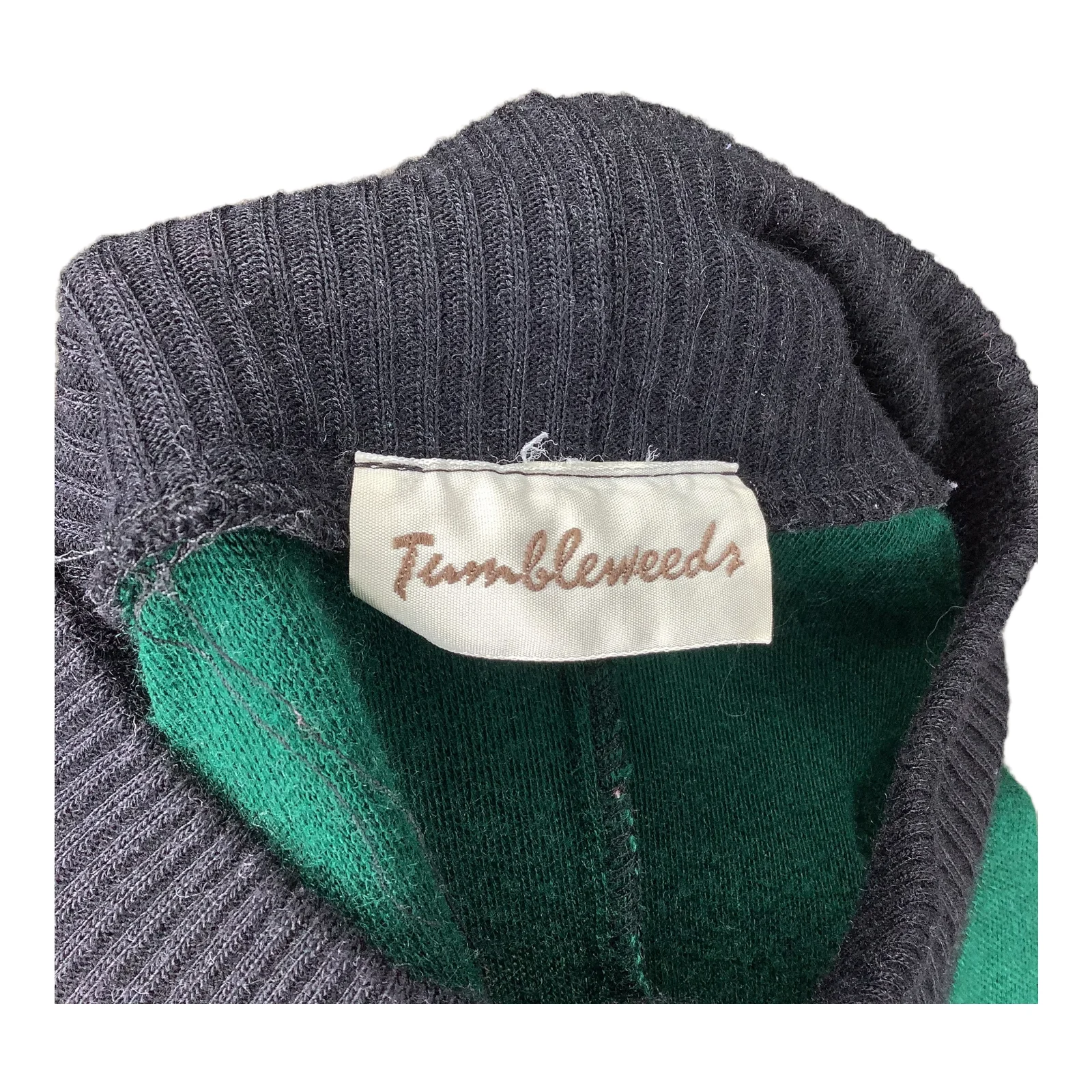Vtg Sweater 80s Blackwatch Plaid Colorblock Button Trim Mock Neck Pullover Xl by Tumbleweeds - Image 8