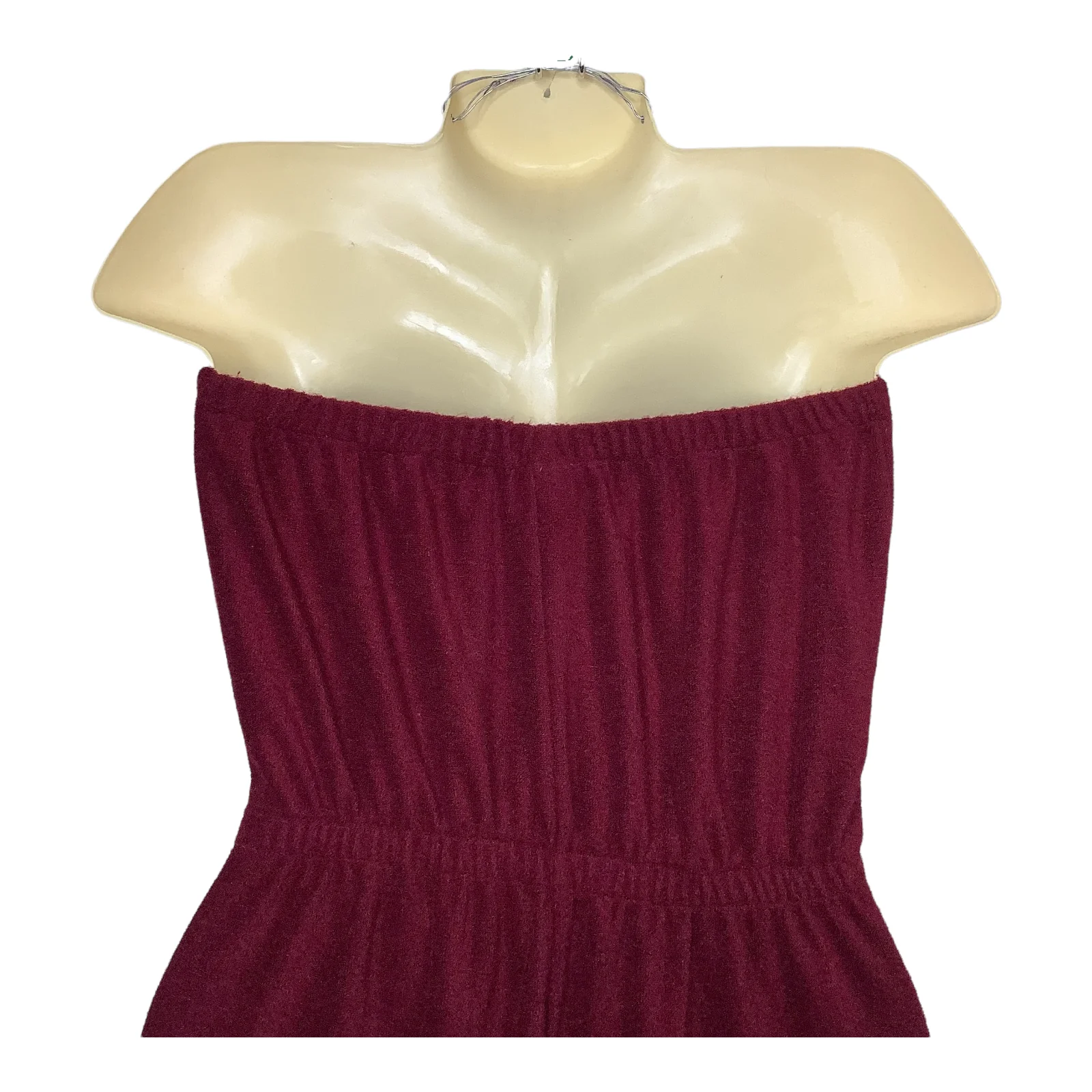 Vtg Terry Cloth Dress Tube Top Swim Cover 2xs/xs Elastic Top Waist Slits 70s 80s - Image 5