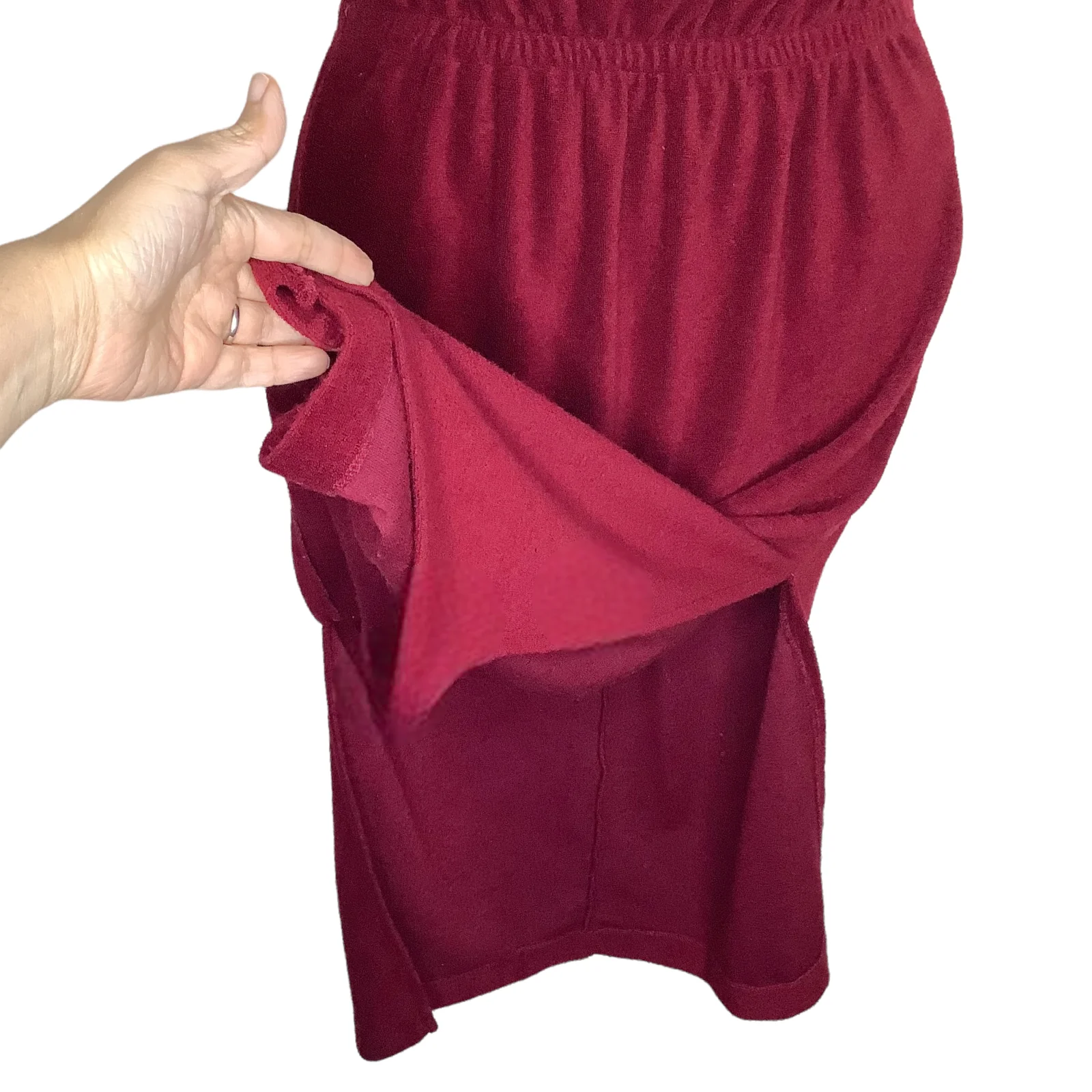 Vtg Terry Cloth Dress Tube Top Swim Cover 2xs/xs Elastic Top Waist Slits 70s 80s - Image 7