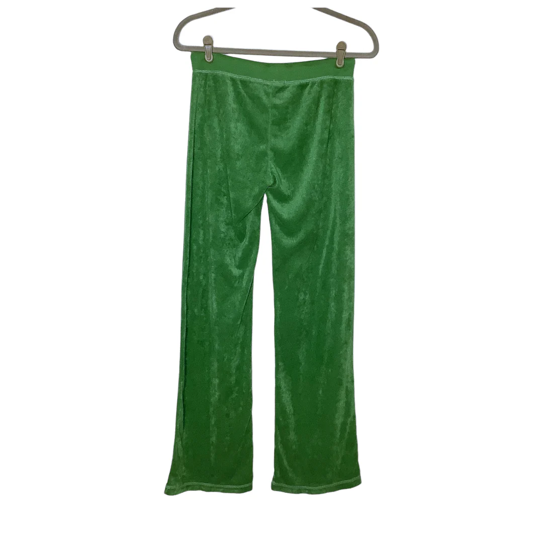 Vtg Terrycloth Sweatpants Small Green Slight Flare 90s 00s Logo S by BCBGMAXAZRIA - Image 2