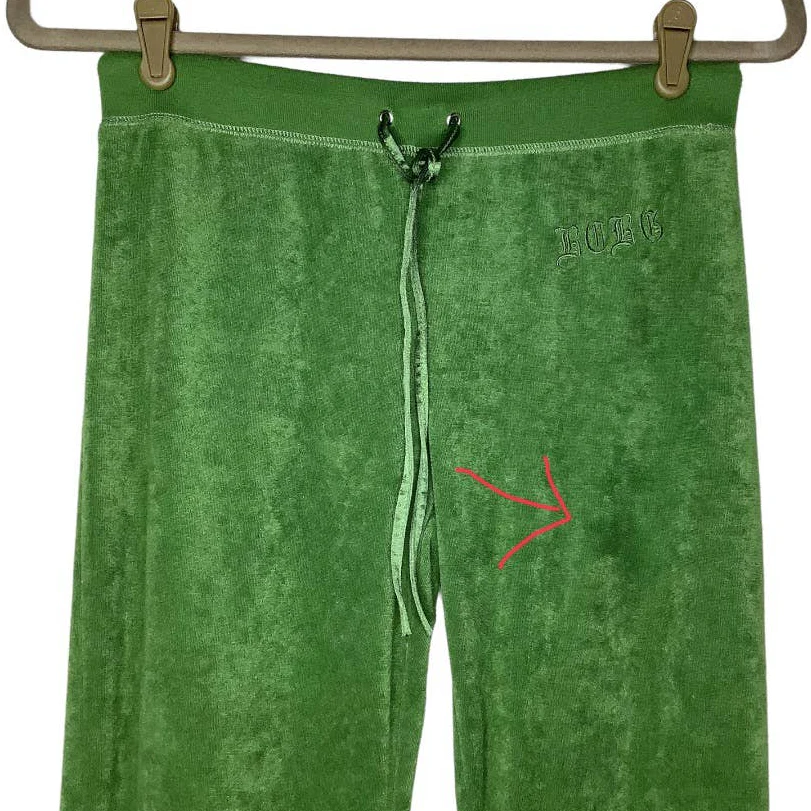 Vtg Terrycloth Sweatpants Small Green Slight Flare 90s 00s Logo S by BCBGMAXAZRIA - Image 5