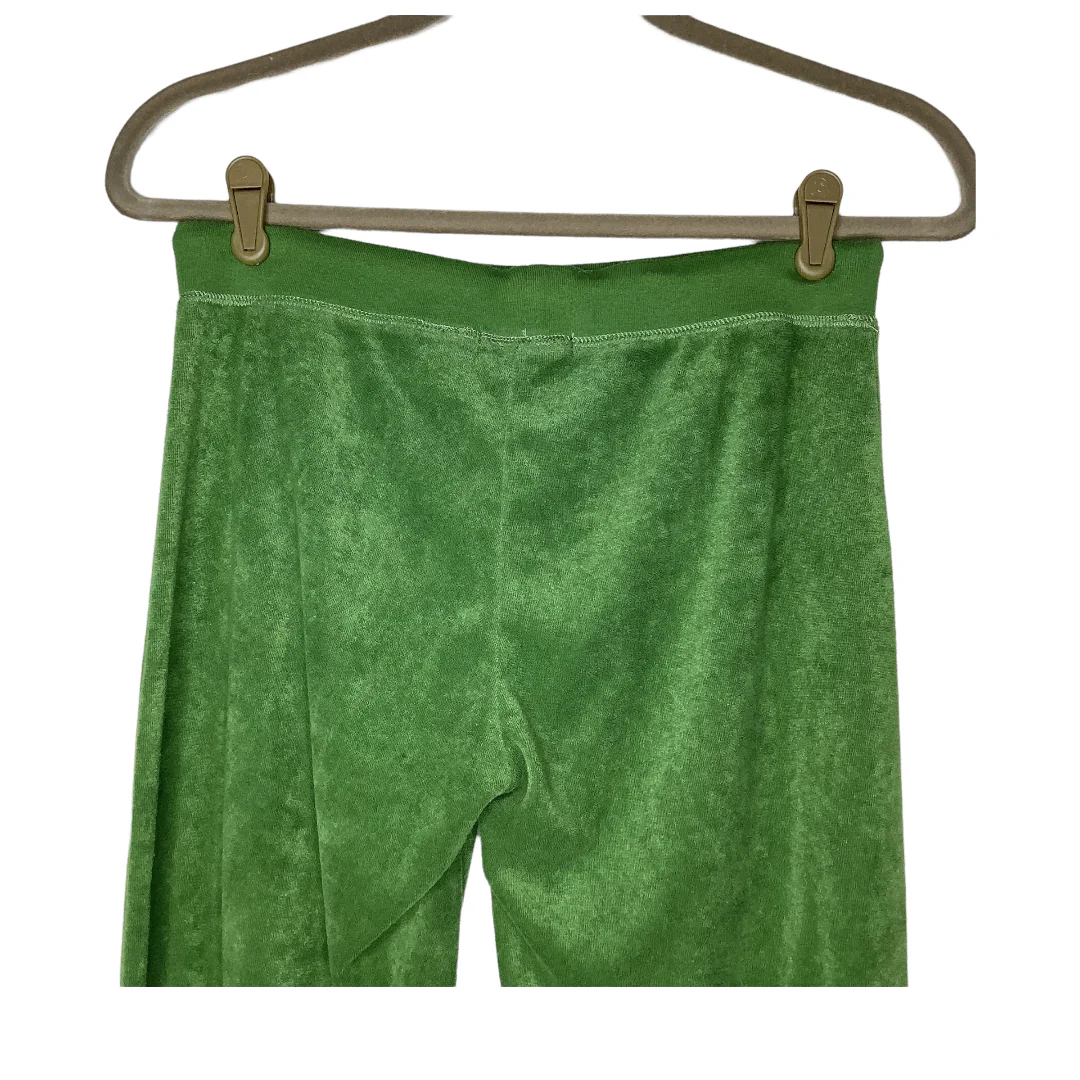 Vtg Terrycloth Sweatpants Small Green Slight Flare 90s 00s Logo S by BCBGMAXAZRIA - Image 6