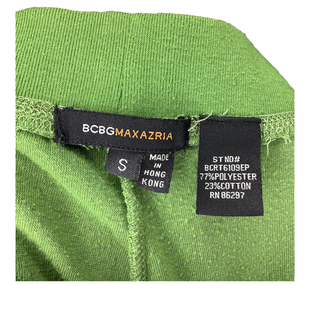 Vtg Terrycloth Sweatpants Small Green Slight Flare 90s 00s Logo S by BCBGMAXAZRIA - Image 8