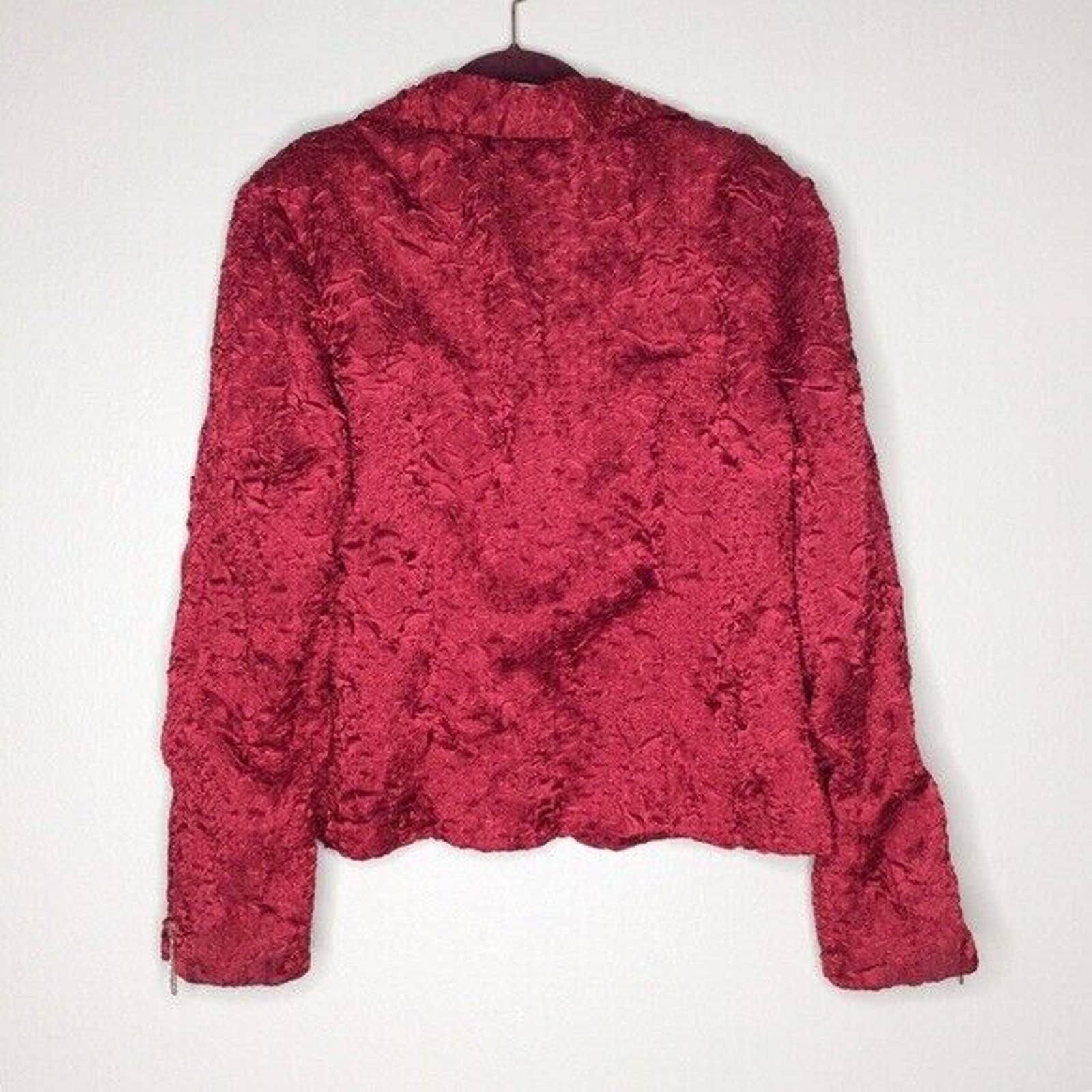 Vtg Trends Jacket Crepe Texture Jewel Zips Floral Special Occasion by Joseph Ribkoff - Image 2