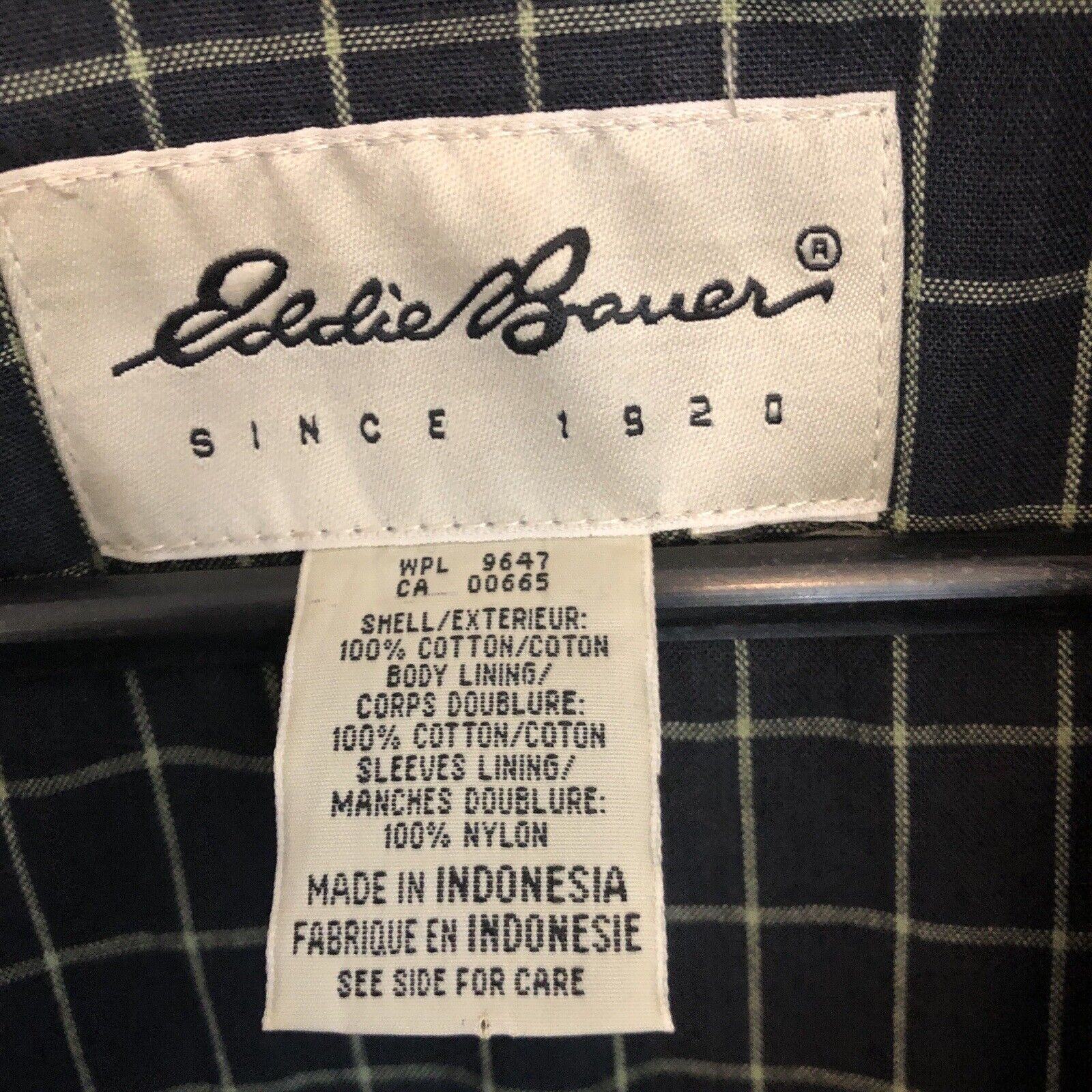 Vtg Womens Chore Jacket 3x Blue Canvas Quarter Length Sleeves Flannel Lining by Eddie Bauer - Image 3