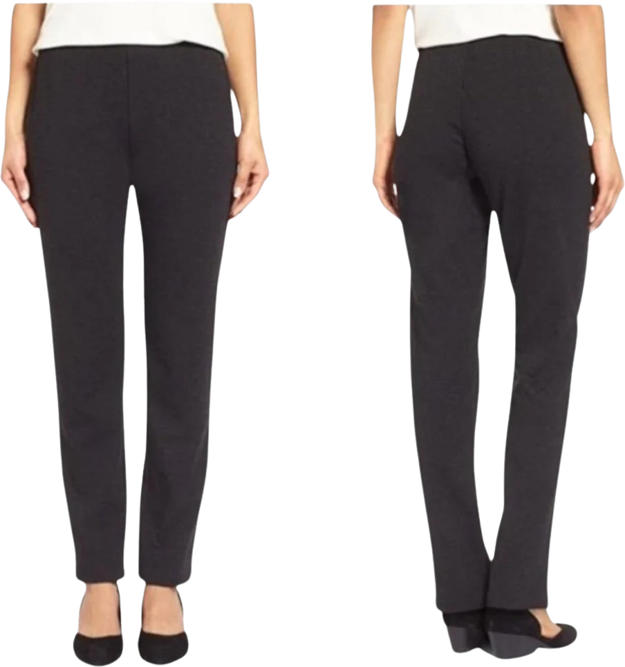 Washable Flex Ponte Pants Womens Black Size Small by Eileen Fisher