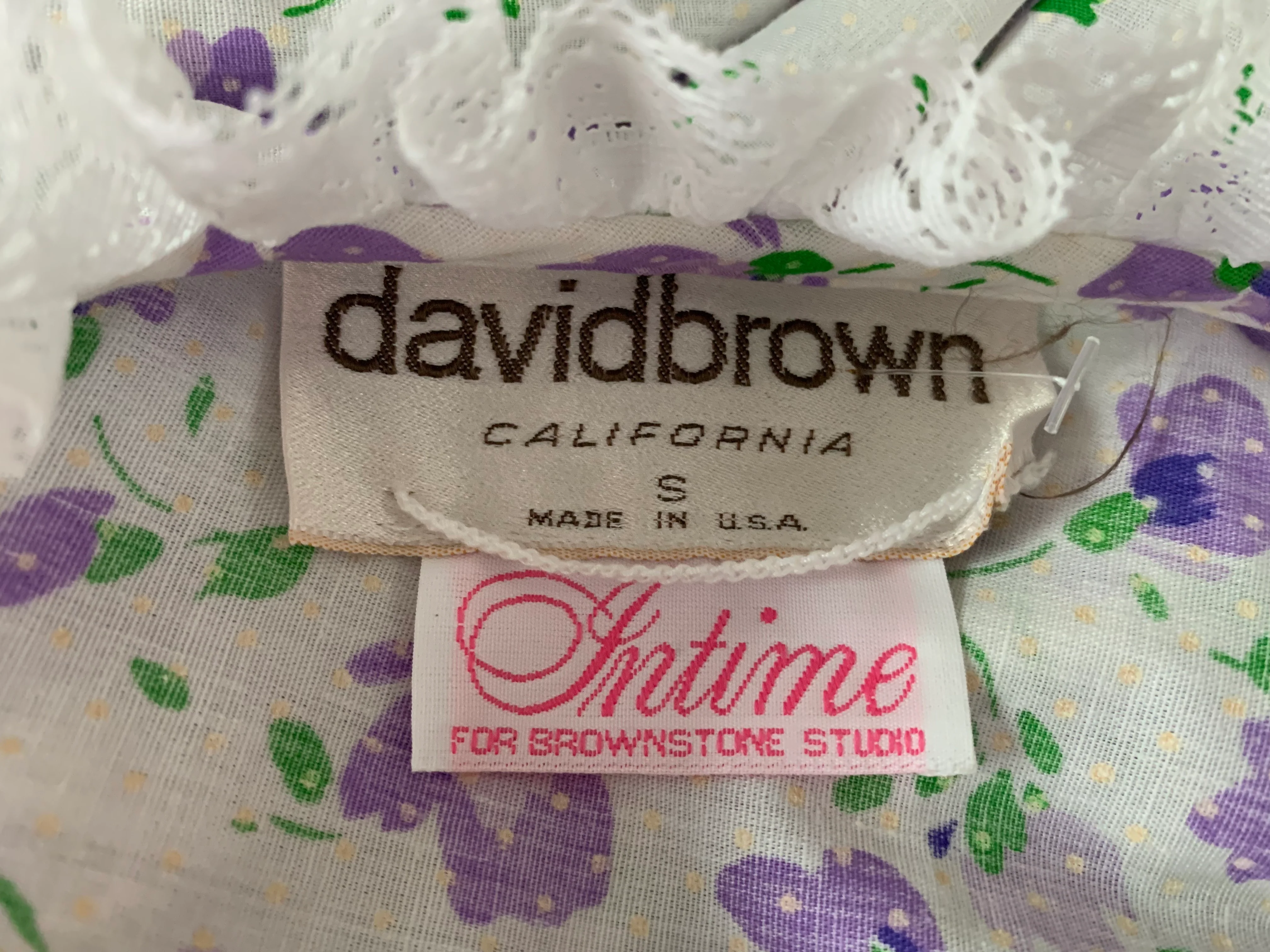White And Purple Floral And Lace Robe By David Brown California - Image 10