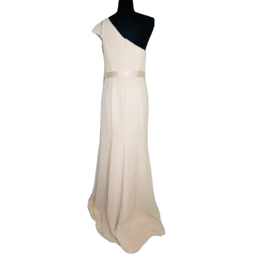 Dress Bridesmaid Prom Homecoming Ruffled Double Cloth Nwt 10 by Vera Wang White - Image 5