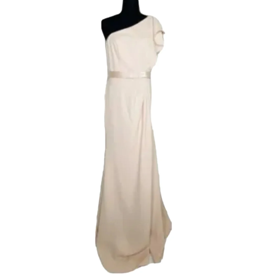 Dress Bridesmaid Prom Homecoming Ruffled Double Cloth Nwt 10 by Vera Wang White - Image 7