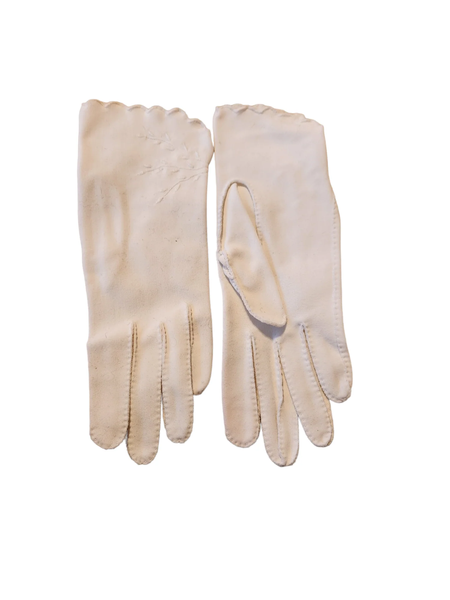 White Fancy Lady Stretch Dress Wrist Gloves By Crescendoe - Image 4