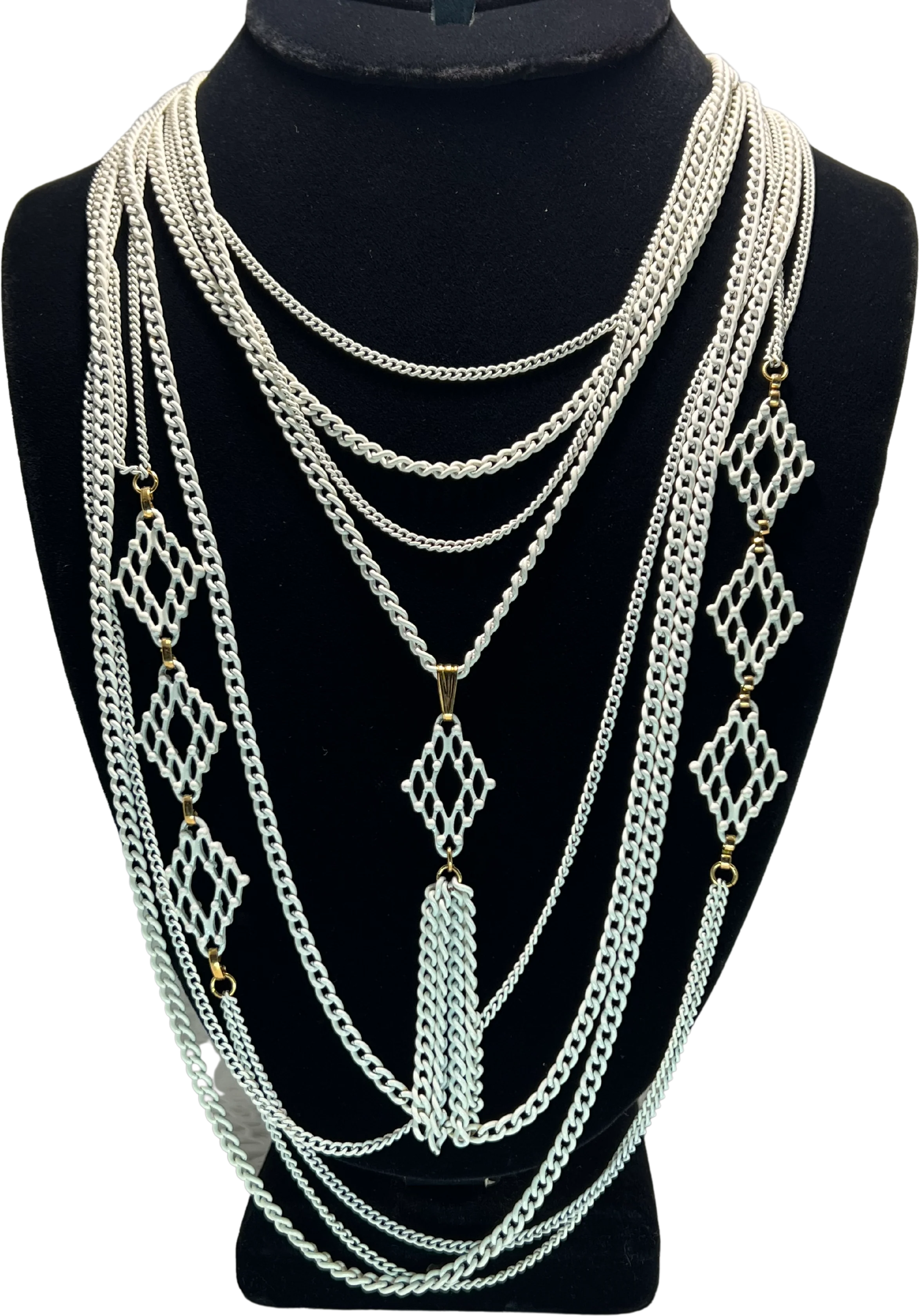 White Multi Chain Necklace