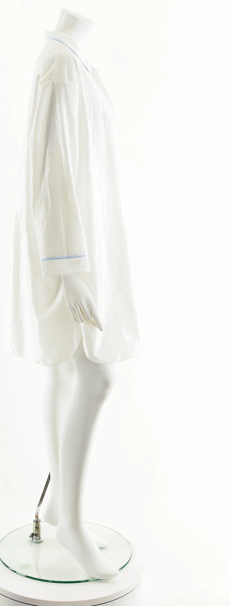 White Striped Pajama Button Down Dress - Image 5