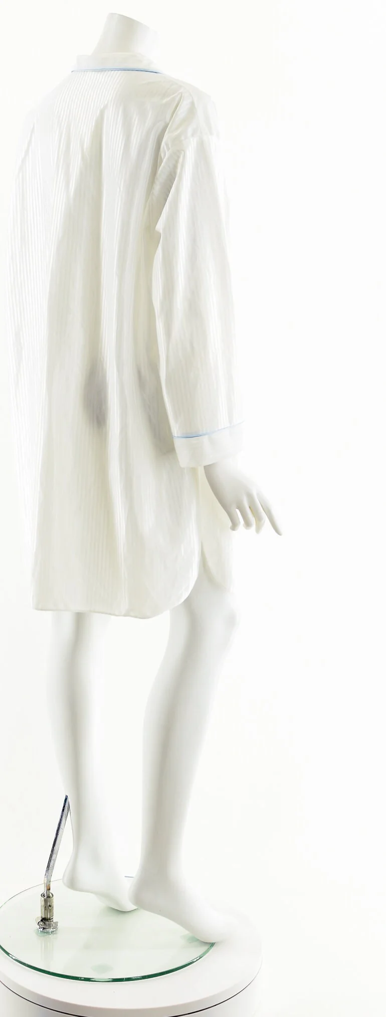White Striped Pajama Button Down Dress - Image 6