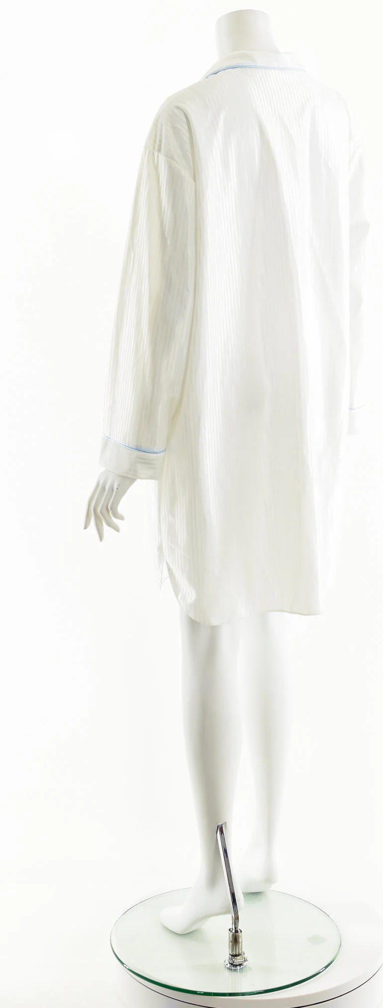 White Striped Pajama Button Down Dress - Image 8