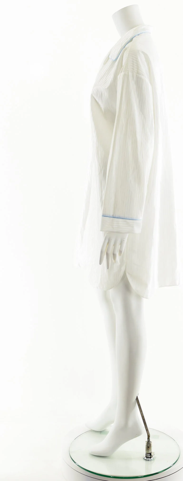 White Striped Pajama Button Down Dress - Image 9