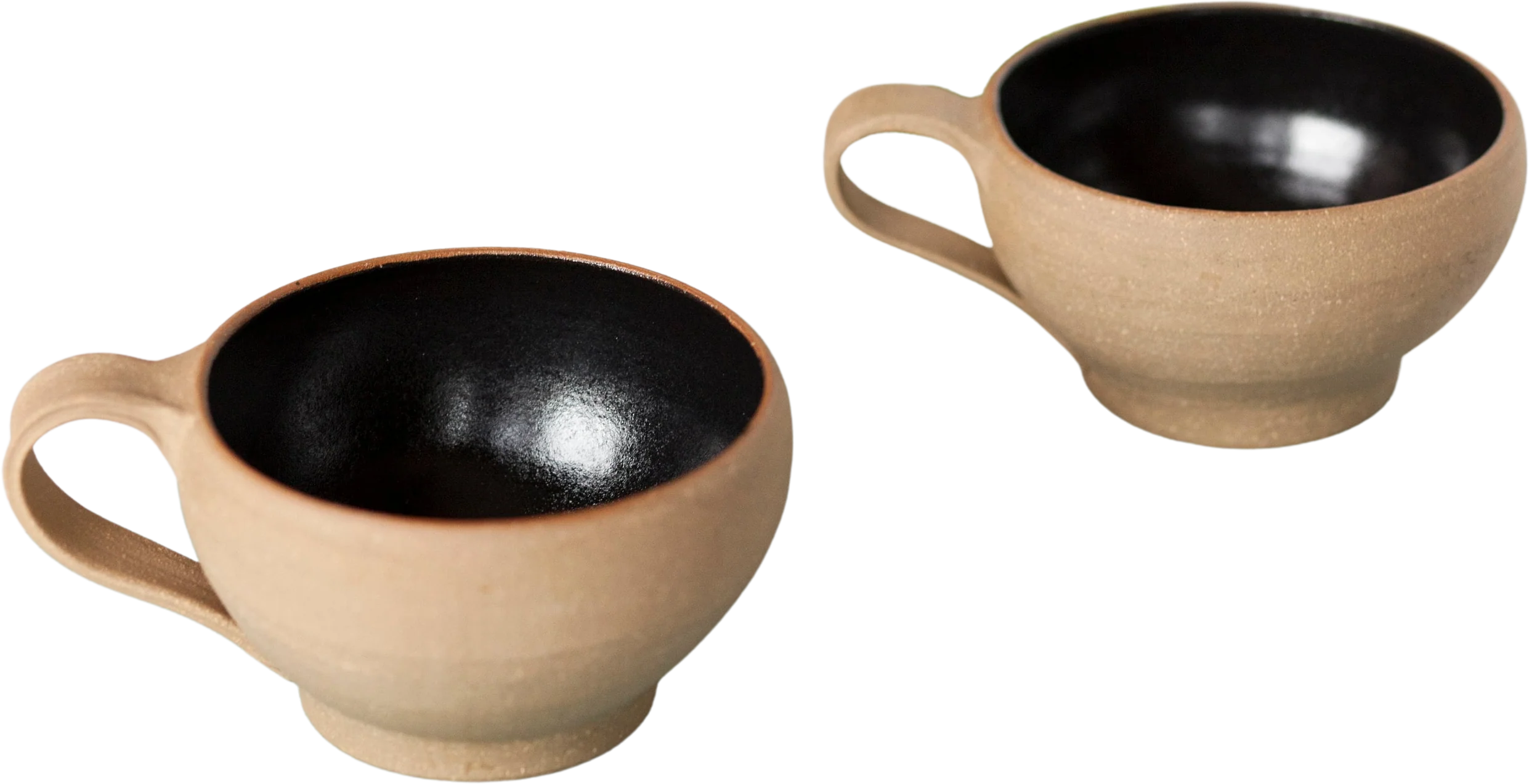Wide Mouth Studio Pottery Mug Single with Black Interior