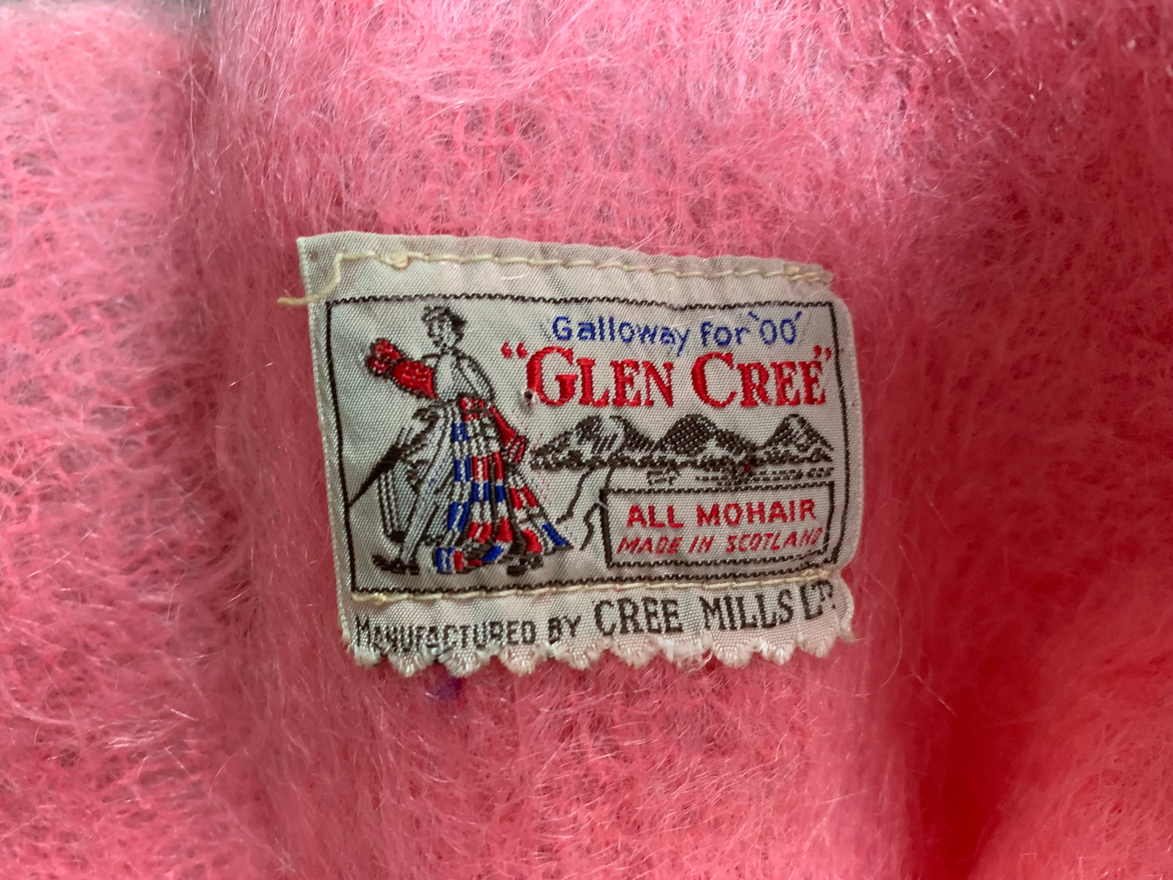 Wide Pink Mohair Scarf Made In Scotland By Glen Cree - Image 7