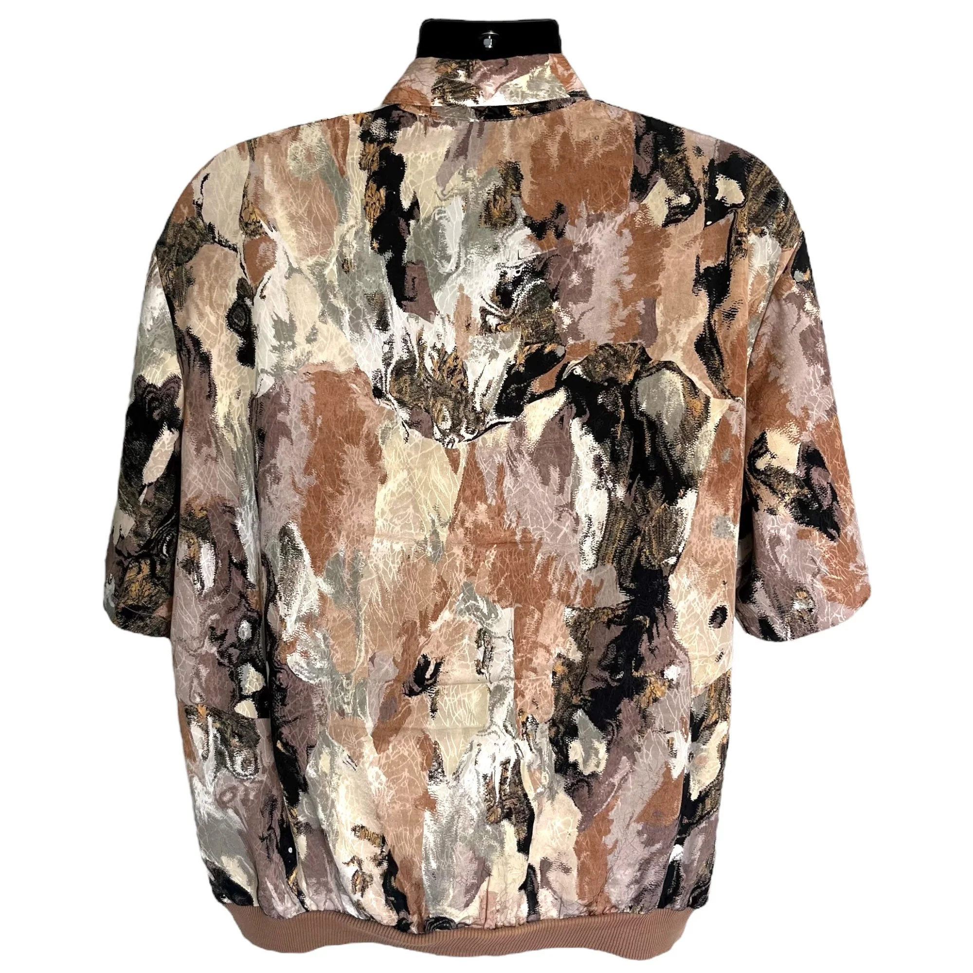 Wild Vintage Alan Stuart Banded Wait Shirt 70s 80s Silky Jacquard Abstract Dad Grandpa Polo Collared Button Up by Alan Stuart - Image 3