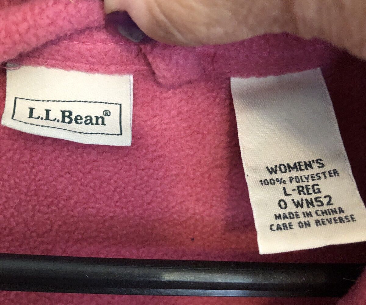 Winter Fleece Robe Nightgown Pajamas Zip Up Pink Womens Large by L.L. Bean - Image 3