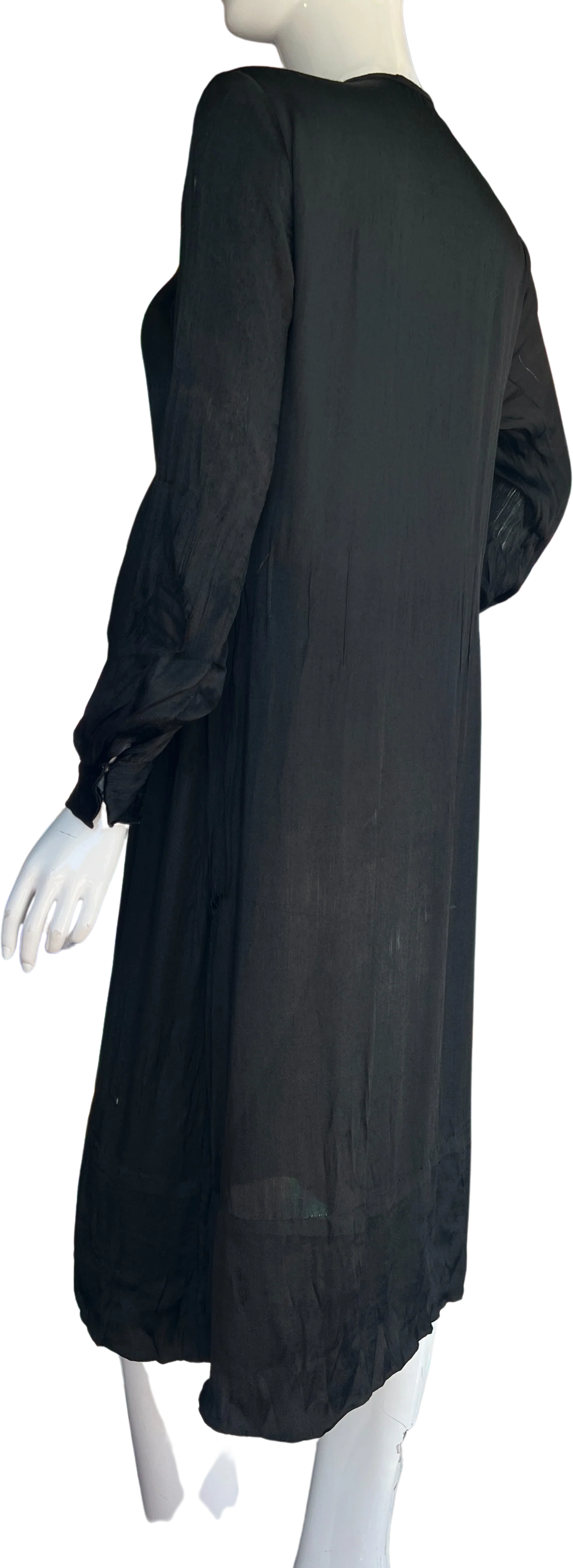 Witchy Black Long Sleeve Faux Button Dress - Image 2