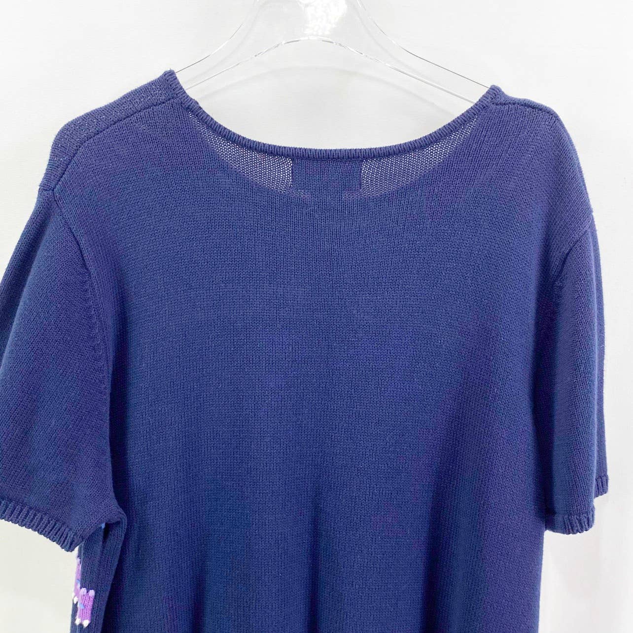 Woman Vintage 90s Blue and Purple Striped Cotton Blouse by Requirements - Image 6
