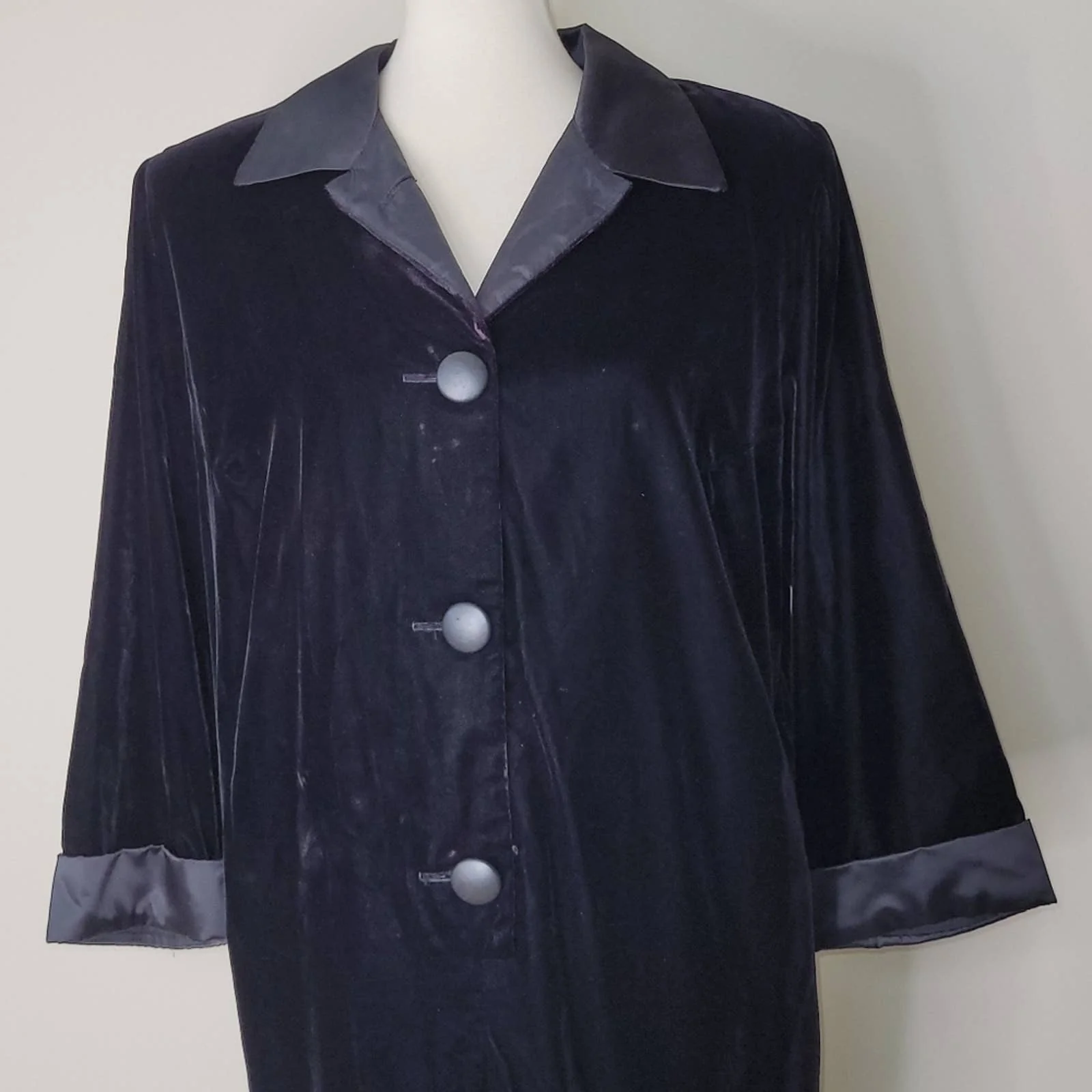 Woman Vintage Black Collared Shift Dress with Quarter Length Sleeves - 16/xl by Jessica Howard - Image 6
