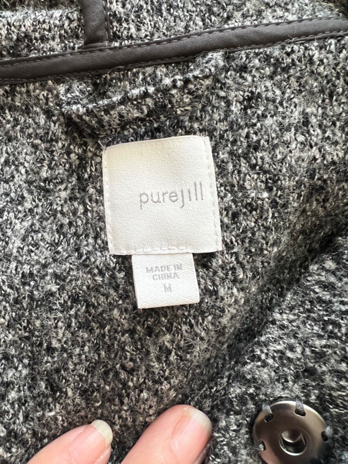 Women’s Sz Small Black Marled Coatigan Sweater Coat Wool by J Jill - Image 8