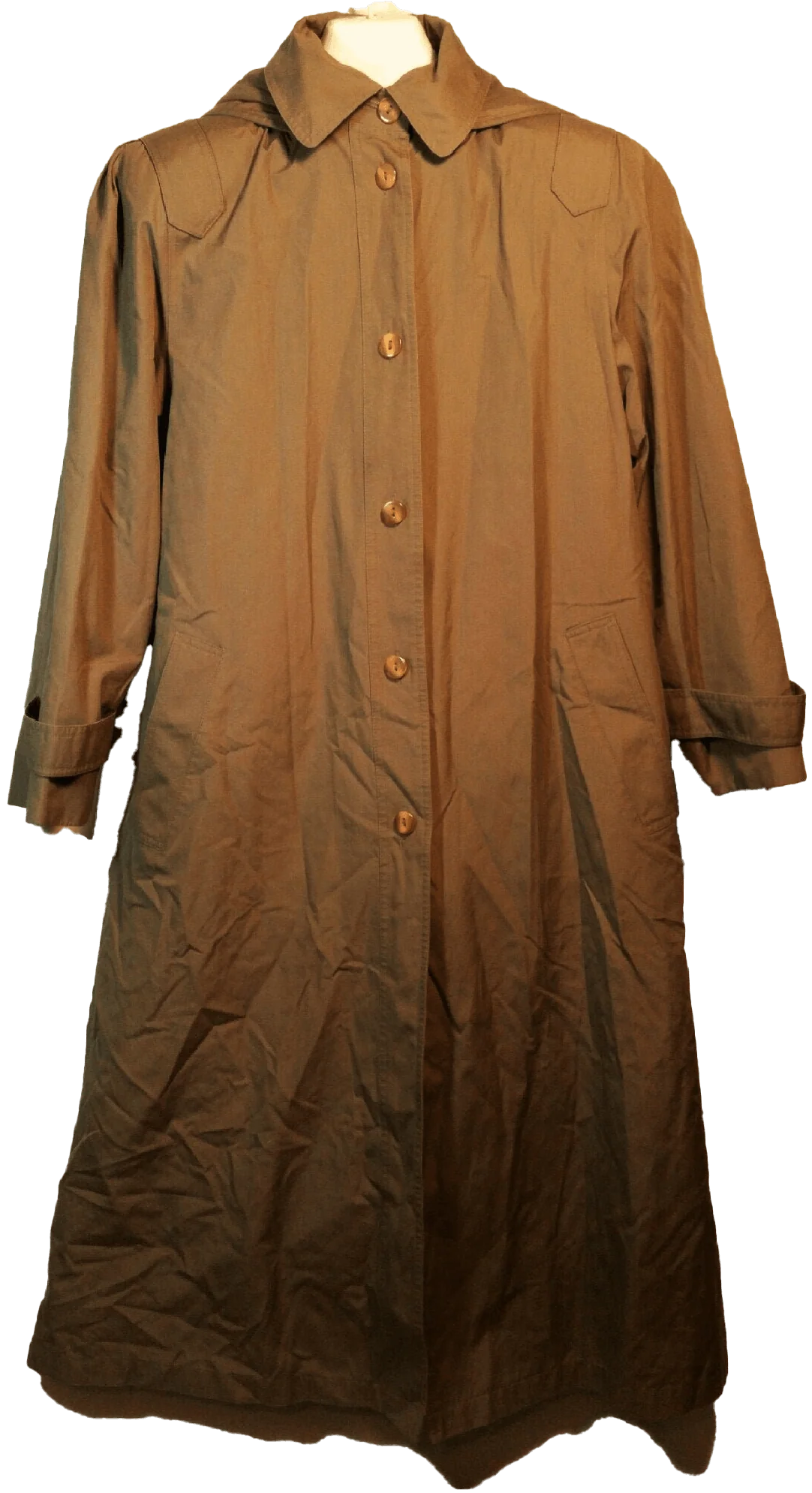 Women's 80s London Towne by Hooded Trench Coat by London Fog