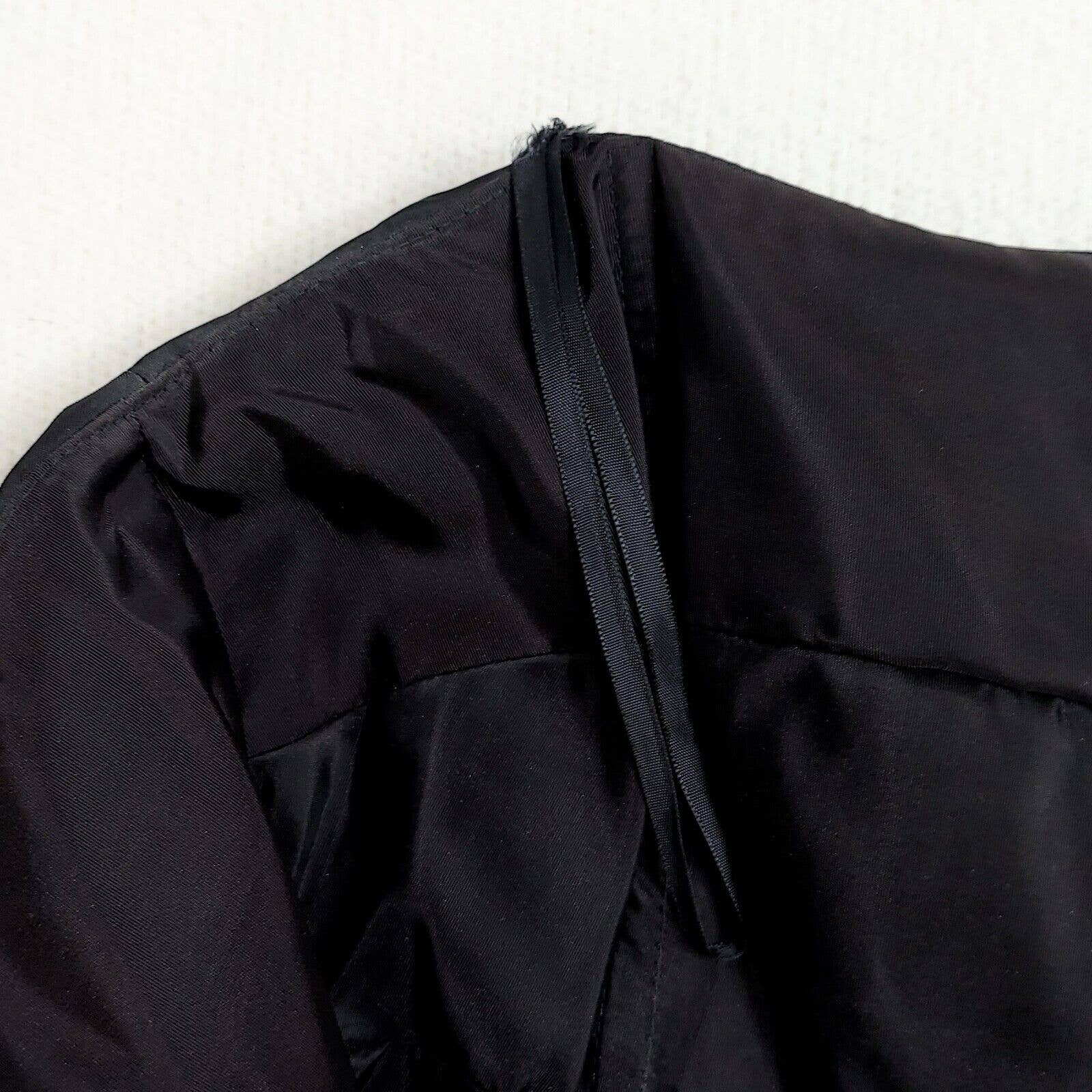 Womens 80s Vintage Prom Dress Xs Small Black White Ruffle Strapless Gown by Tadashi - Image 5