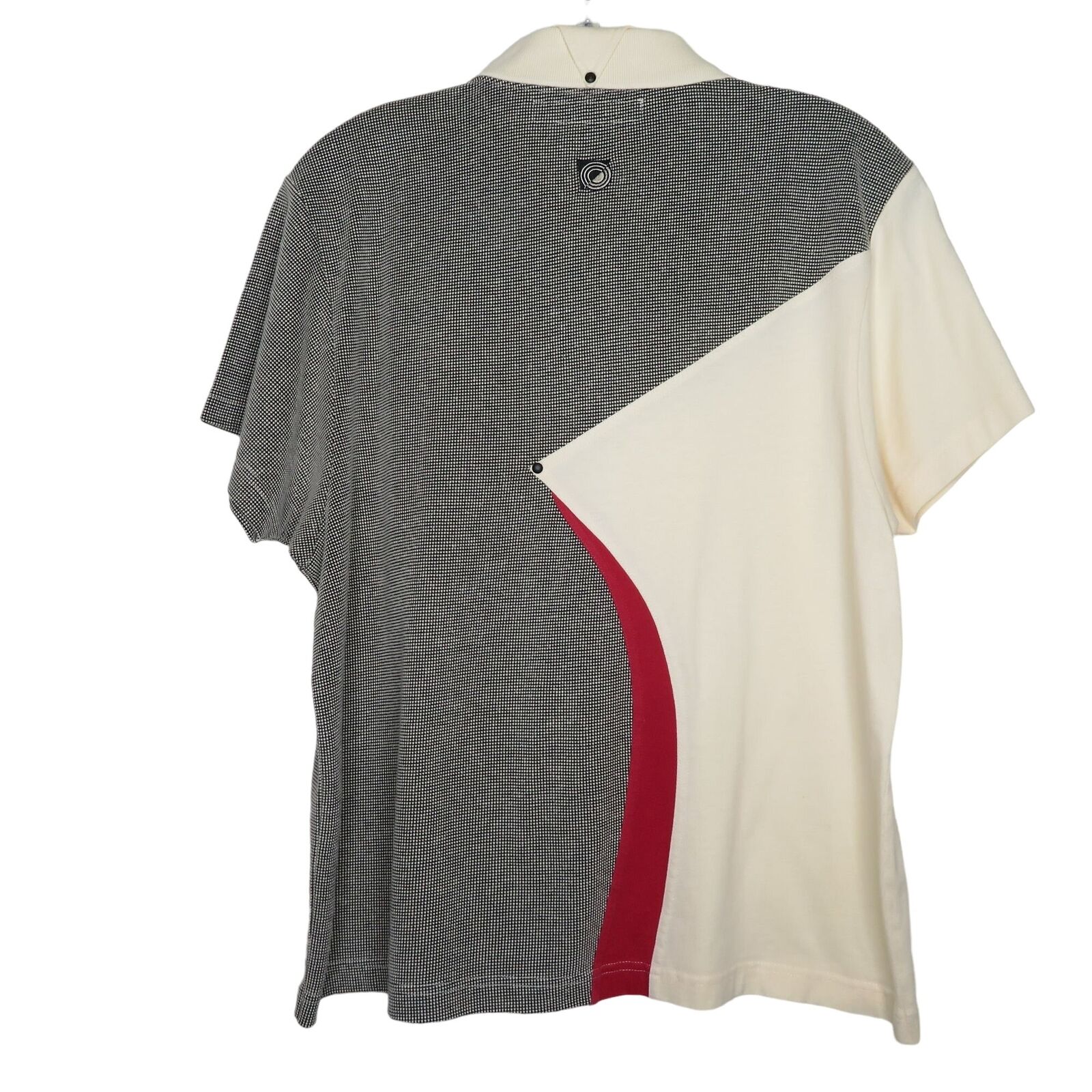 Womens Athletic Golf Tennis Polo Shirt L 1/4 Zip Colorblock by Jamie Sadock - Image 2