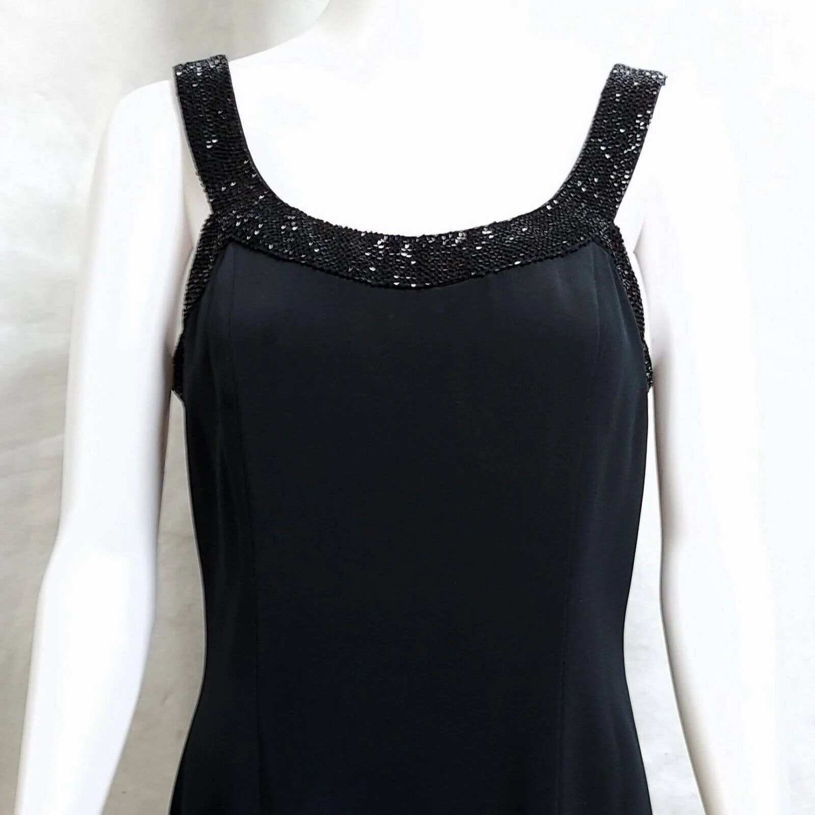 Womens Beaded Mini Dress Size 8 Vintage 90s Cocktail by Oleg Cassini - Image 3