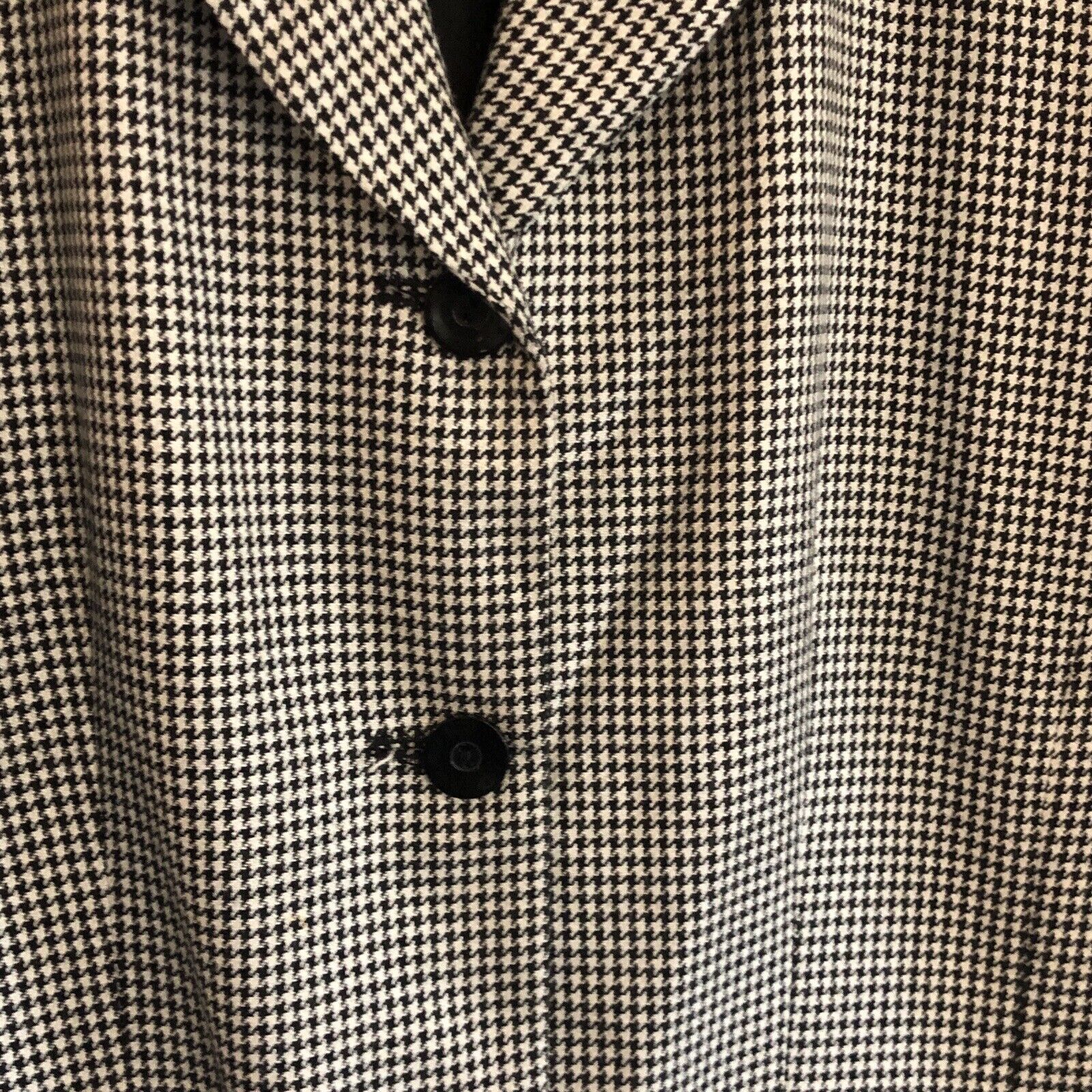 Womens Blazer Vintage Silk Blend Houndstooth Black White Size 12 Usa by Pendleton - Image 7