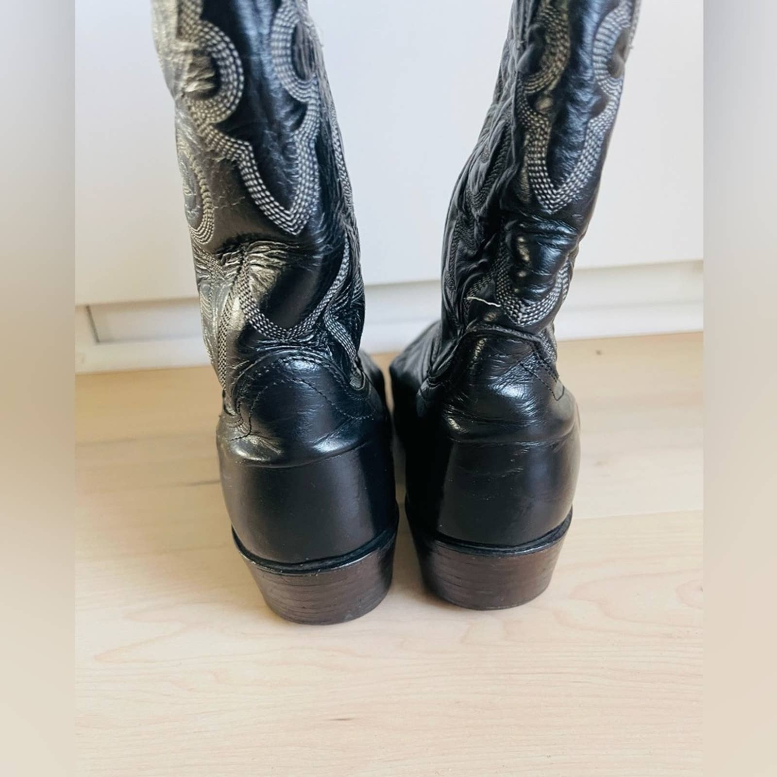 Womens Cowbot Boots Black Size Mens 7 Womens 8. 5 Western Unisex Usa by Dan Post - Image 6